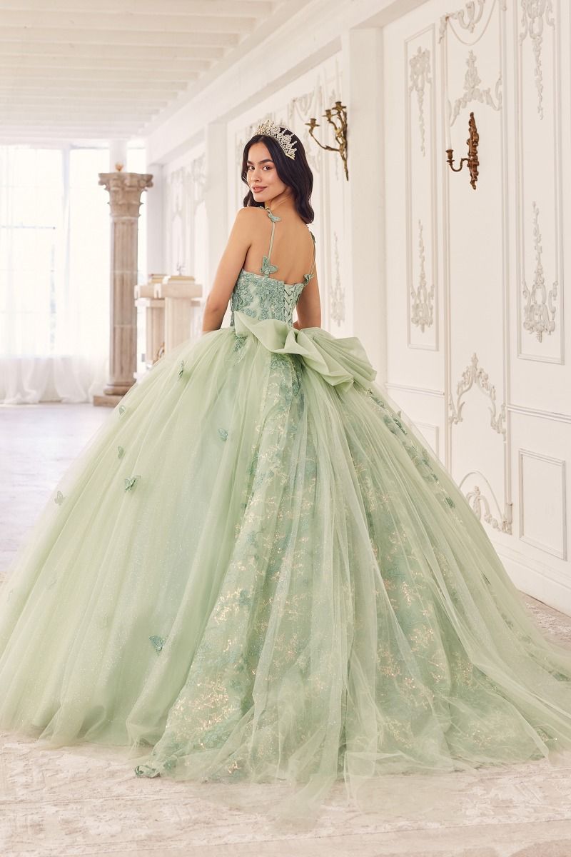 Sage Layered Tulle Ball Gown-1